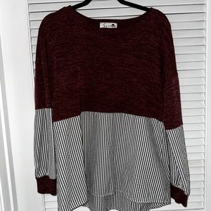 Burgundy top